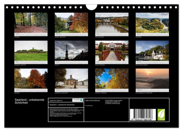 Produktbild: Saarland - unbekannte Sch&ouml;nheit (Wandkalender 2026 DIN A4 quer), CALVENDO Monatskalender