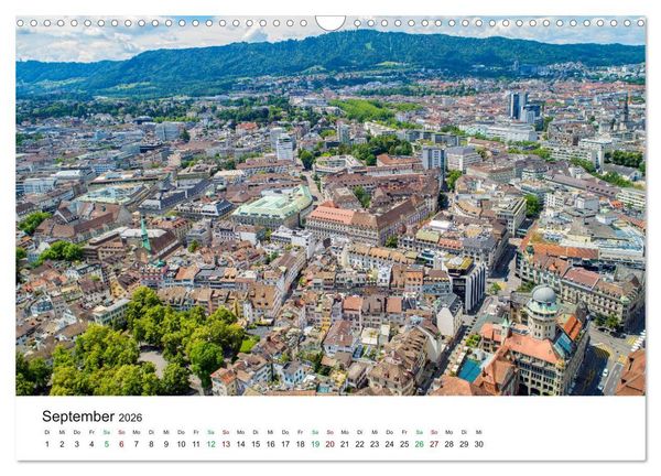 Produktbild: Luftbildkalender Z&uuml;rich (Wandkalender 2026 DIN A3 quer), CALVENDO Monatskalender