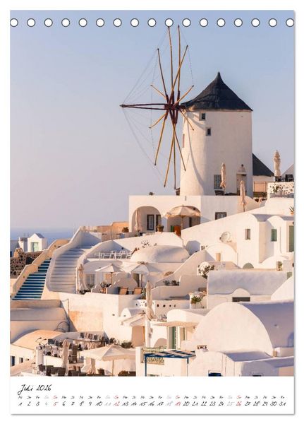 Produktbild: Insel des Lichts - Santorini (Tischkalender 2026 DIN A5 hoch), CALVENDO Monatskalender