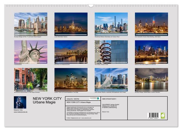 Produktbild: NEW YORK CITY Urbane Magie (Wandkalender 2026 DIN A2 quer), CALVENDO Monatskalender