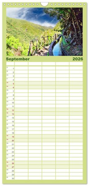 Produktbild: Familienplaner 2026 - Madeira, Insel im ewigen Fr&uuml;hling mit 5 Spalten (Wandkalender, 21 x 45 cm) CALVENDO