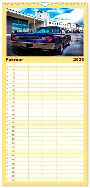 Produktbild: Familienplaner 2026 - American Automobile mit 5 Spalten (Wandkalender, 21 x 45 cm) CALVENDO