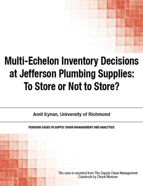 Produktbild: Multi-Echelon Inventory Decisions at Jefferson Plumbing Supplies