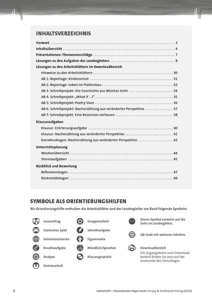 Produktbild: Feuerwanzen l&uuml;gen nicht &ndash; Stefanie H&ouml;fler &ndash; Lehrerheft