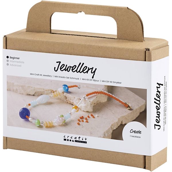 Produktbild: Creativ Company DIY Sets Beads Mini Kreativ Set Schmuck, Sort. Farben, Markante Halskette, Kreativ Box