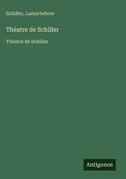 Produktbild: Th&eacute;atre de Schiller