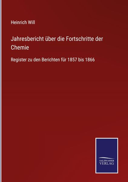 Produktbild: Jahresbericht &uuml;ber die Fortschritte der Chemie