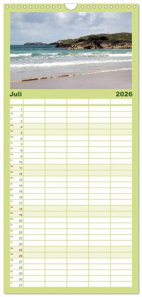 Produktbild: Familienplaner 2026 - Irland mit 5 Spalten (Wandkalender, 21 x 45 cm) CALVENDO