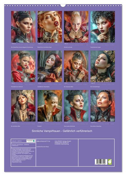 Produktbild: Sinnliche Vampirfrauen - Gef&auml;hrlich verf&uuml;hrerisch (Wandkalender 2027 DIN A2 hoch), CALVENDO Monatskalender
