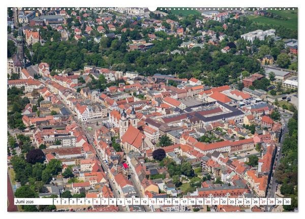 Produktbild: Lutherstadt Wittenberg - Stadt der Reformation aus der Vogelperspektive (hochwertiger Premium Wandkalender 2026 DIN A2 quer), Kunstdruck in Hochglanz