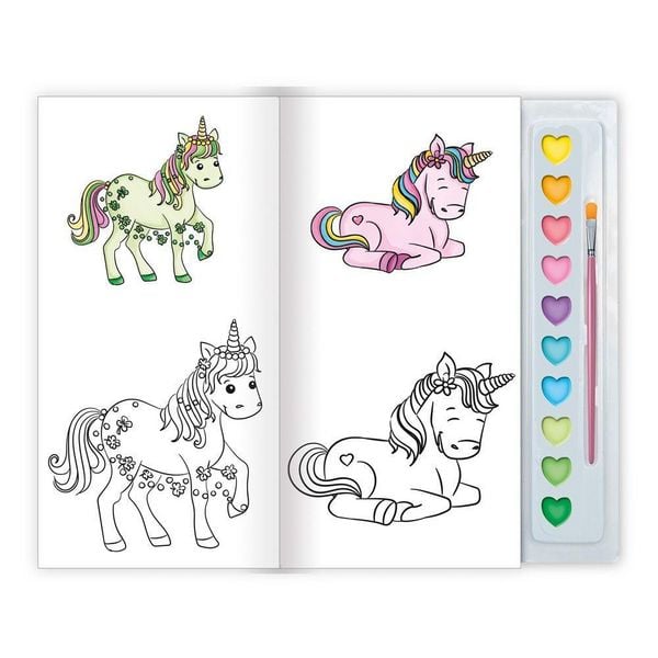 Produktbild: TR&Ouml;TSCH - Malbuch mit Tuschkasten Einhornwelt