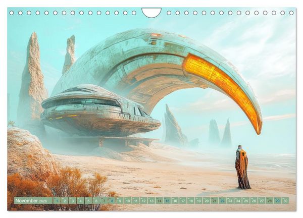 Produktbild: Fantasievolle Zukunftswelten - Science Fiction (Wandkalender 2026 DIN A4 quer), CALVENDO Monatskalender