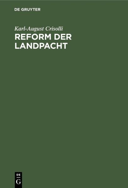 Produktbild: Reform der Landpacht