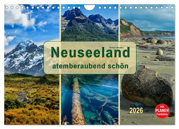 Produktbild: Neuseeland - atemberaubend sch&ouml;n (Wandkalender 2026 DIN A4 quer), CALVENDO Monatskalender
