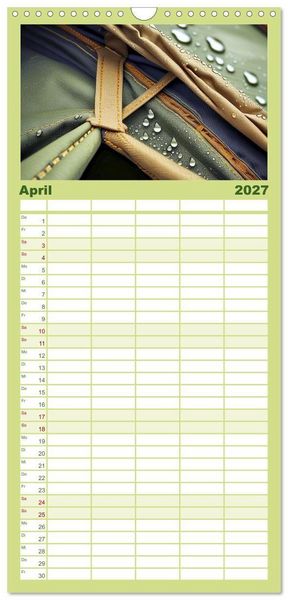 Produktbild: Familienplaner 2027 - Camping-Life und Abenteuer mit 5 Spalten (Wandkalender, 21 x 45 cm) CALVENDO