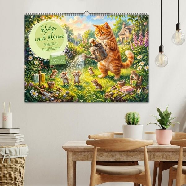 Produktbild: Katze und M&auml;use - Humorvolle Tiergeschichten (Wandkalender 2027 DIN A2 quer), CALVENDO Monatskalender