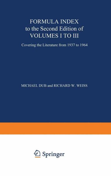 Produktbild: Formula Index to the Second Edition of Volume I to III