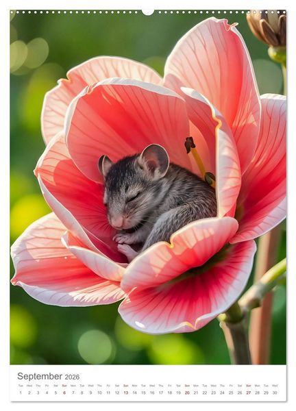 Produktbild: Forest babies asleep in flowers (Wall Calendar 2026 DIN A2 portrait), CALVENDO 12 Month Wall Calendar