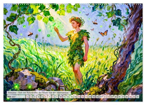 Produktbild: G&ouml;tter der Elemente - Griechische Mythologie Kunstkalender (hochwertiger Premium Wandkalender 2027 DIN A2 quer), Kunstdruck in Hochglanz