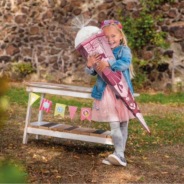 Produktbild: Roth Schult&uuml;te Ballerina Glitter eckig T&uuml;llverschluss R&uuml;schenborte 85cm