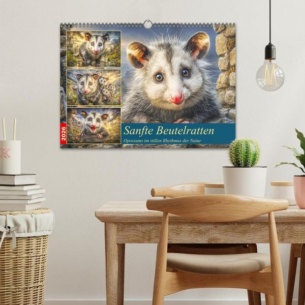 Produktbild: Sanfte Beutelratten. Opossums im stillen Rhythmus der Natur (Wandkalender 2026 DIN A3 quer), CALVENDO Monatskalender