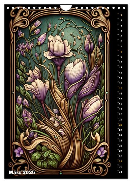 Produktbild: Jugendstil Blumen (Wandkalender 2026 DIN A4 hoch), CALVENDO Monatskalender