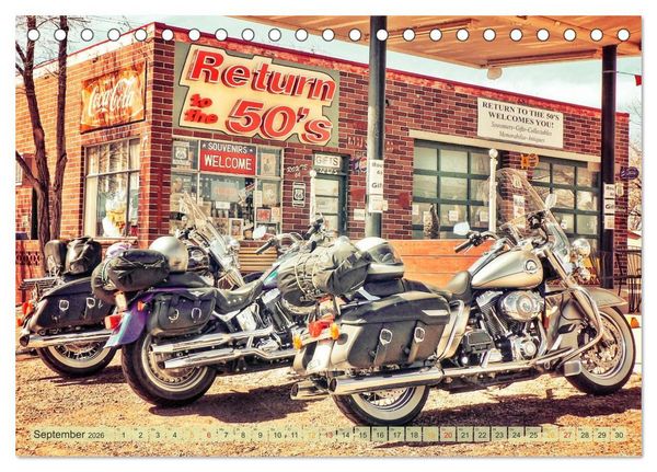 Produktbild: Nostalgie auf 2451 Meilen - Route 66 (Tischkalender 2026 DIN A5 quer), CALVENDO Monatskalender