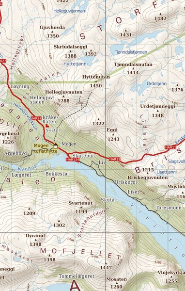 Produktbild: Hardangervidda Ost, Wander - Radkarte 1 : 50 000