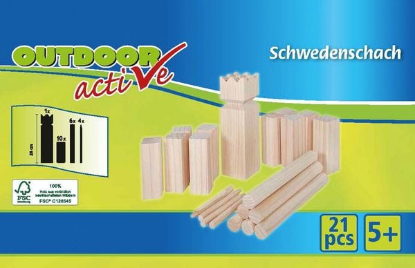 Produktbild: Outdoor active Schwedenschach Kubb 21-teilig