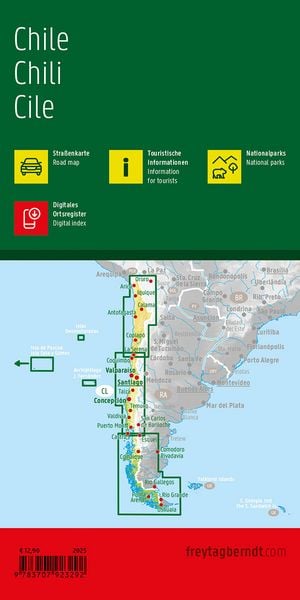 Produktbild: freytag & berndt Stra&szlig;enkarte Chile 1:1,2 Mio.