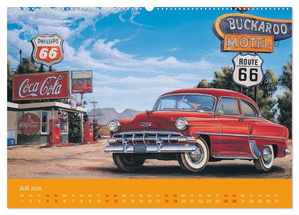 Produktbild: Route US 66 Momente Gem&auml;lde von Georg Huber (hochwertiger Premium Wandkalender 2026 DIN A2 quer), Kunstdruck in Hochglanz