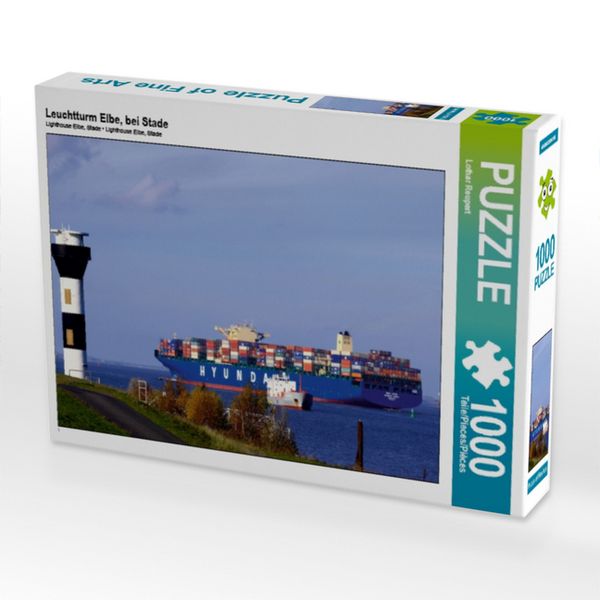 Produktbild: CALVENDO Puzzle Leuchtturm Elbe, bei Stade | 1000 Teile Lege-Gr&ouml;&szlig;e 64x48cm Foto-Puzzle f&uuml;r gl&uuml;ckliche Stunden