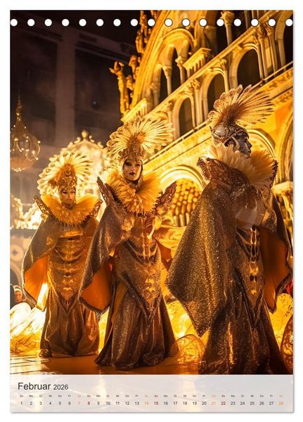 Produktbild: Karneval in Venedig (Tischkalender 2026 DIN A5 hoch), CALVENDO Monatskalender