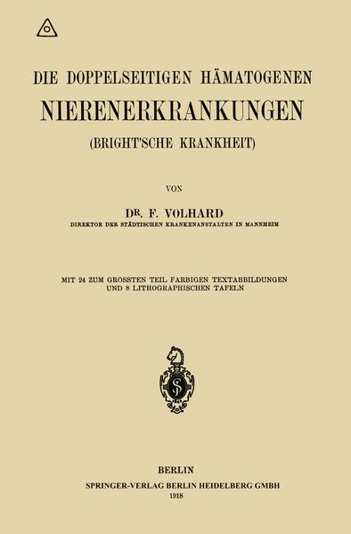 Produktbild: Die doppelseitigen h&auml;matogenen Nierenerkrankungen (Brightsche Krankheit)