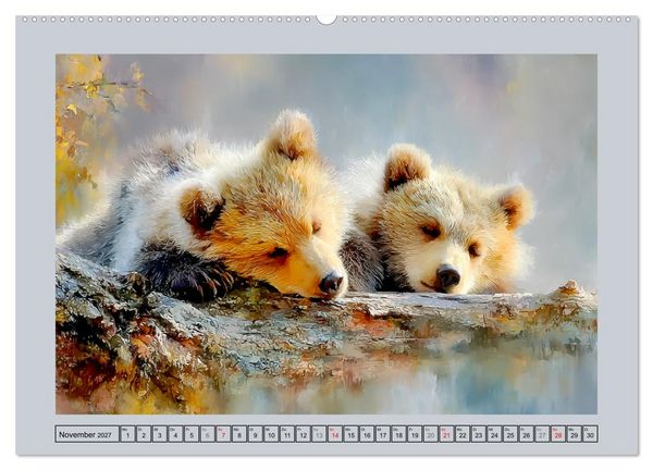 Produktbild: Braunb&auml;ren. Teddy-Familie im Einklang mit der Natur (hochwertiger Premium Wandkalender 2027 DIN A2 quer), Kunstdruck in Hochglanz