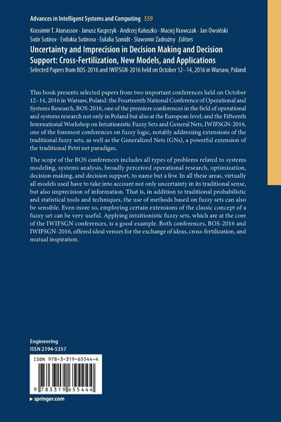 Produktbild: Uncertainty and Imprecision in Decision Making and Decision Support: Cross-Fertilization, New Models and Applications