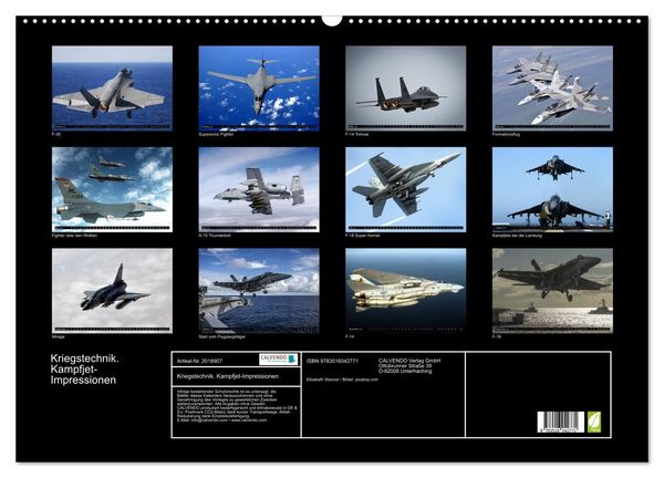 Produktbild: Kriegstechnik. Kampfjet-Impressionen (Wandkalender 2026 DIN A2 quer), CALVENDO Monatskalender