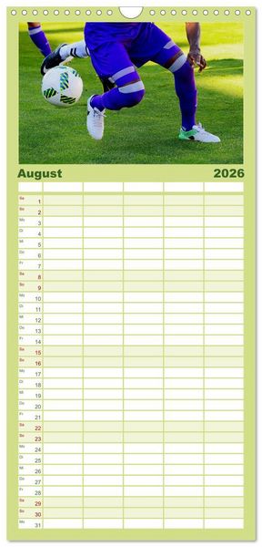 Produktbild: Familienplaner 2026 - Leidenschaft Fu&szlig;ball mit 5 Spalten (Wandkalender, 21 x 45 cm) CALVENDO