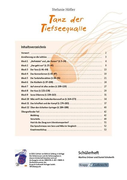 Produktbild: Tanz der Tiefseequalle - Sch&uuml;lerheft