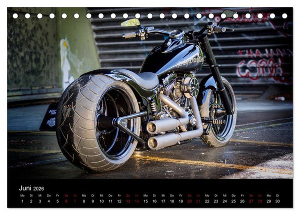 Produktbild: Exklusive Best of Fat Ass Custombike Edition, feinste Harleys mit fettem Hintern (Tischkalender 2026 DIN A5 quer), CALVENDO Monatskalender