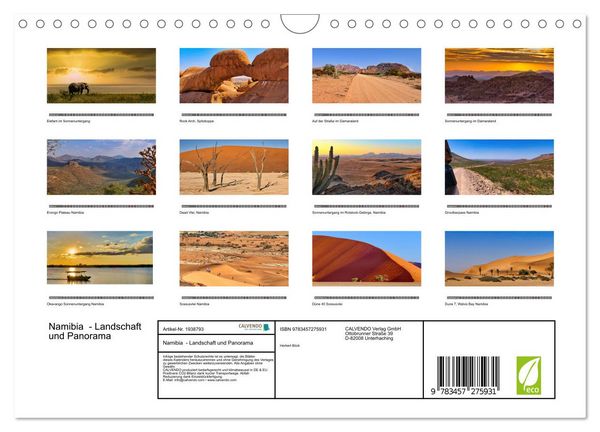 Produktbild: Namibia - Landschaft und Panorama (Wandkalender 2026 DIN A4 quer), CALVENDO Monatskalender