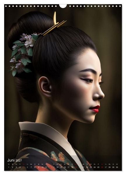 Produktbild: Wundersch&ouml;ne Portraits Japanischer Geishas (Wandkalender 2027 DIN A3 hoch), CALVENDO Monatskalender