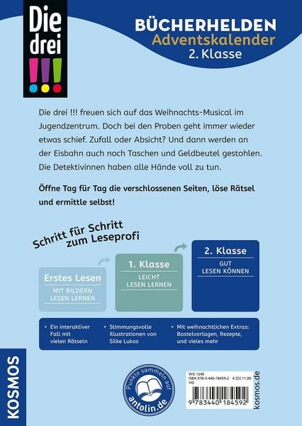 Produktbild: Die drei !!!, B&uuml;cherhelden 2. Klasse, Adventskalender, Diebe im Weihnachts-Chor