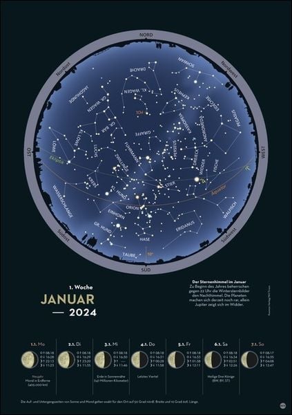 'Kosmos Himmelsjahr Wochenkalender 2024. Ein Best-of faszinierender 