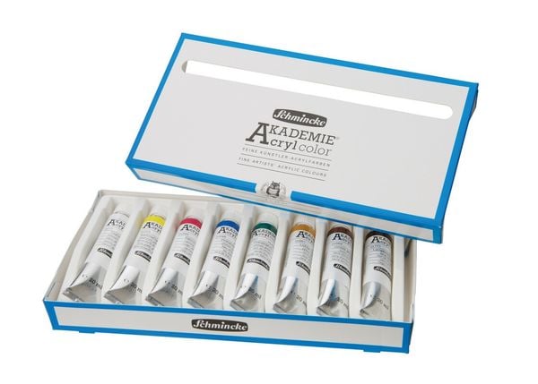 Schmincke Akademie Acryl color, Kartonset, 8 x 20 ml Tuben