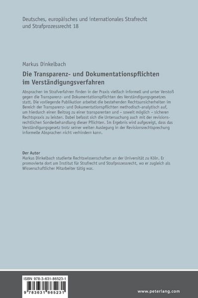 Produktbild: Die Transparenz- und Dokumentationspflichten im Verst&auml;ndigungsverfahren