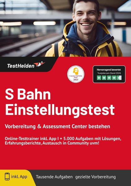 Produktbild: S Bahn Einstellungstest: Vorbereitung & Assessment Center bestehen - Online-Test