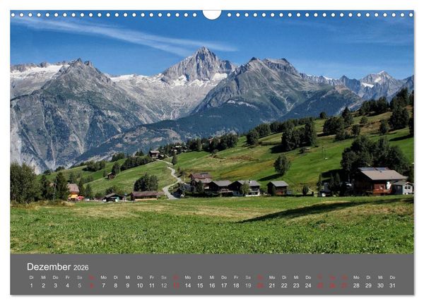 Produktbild: Wallis. Perle der Schweiz (Wandkalender 2026 DIN A3 quer), CALVENDO Monatskalender