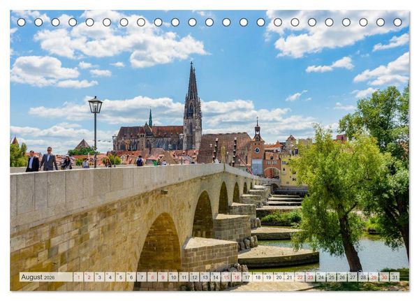 Produktbild: Regensburg Stadtansichten (Tischkalender 2026 DIN A5 quer), CALVENDO Monatskalender