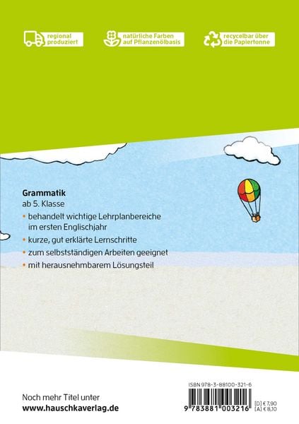 Produktbild: Englisch. Wichtige Grammatikbereiche (1. Englischjahr)